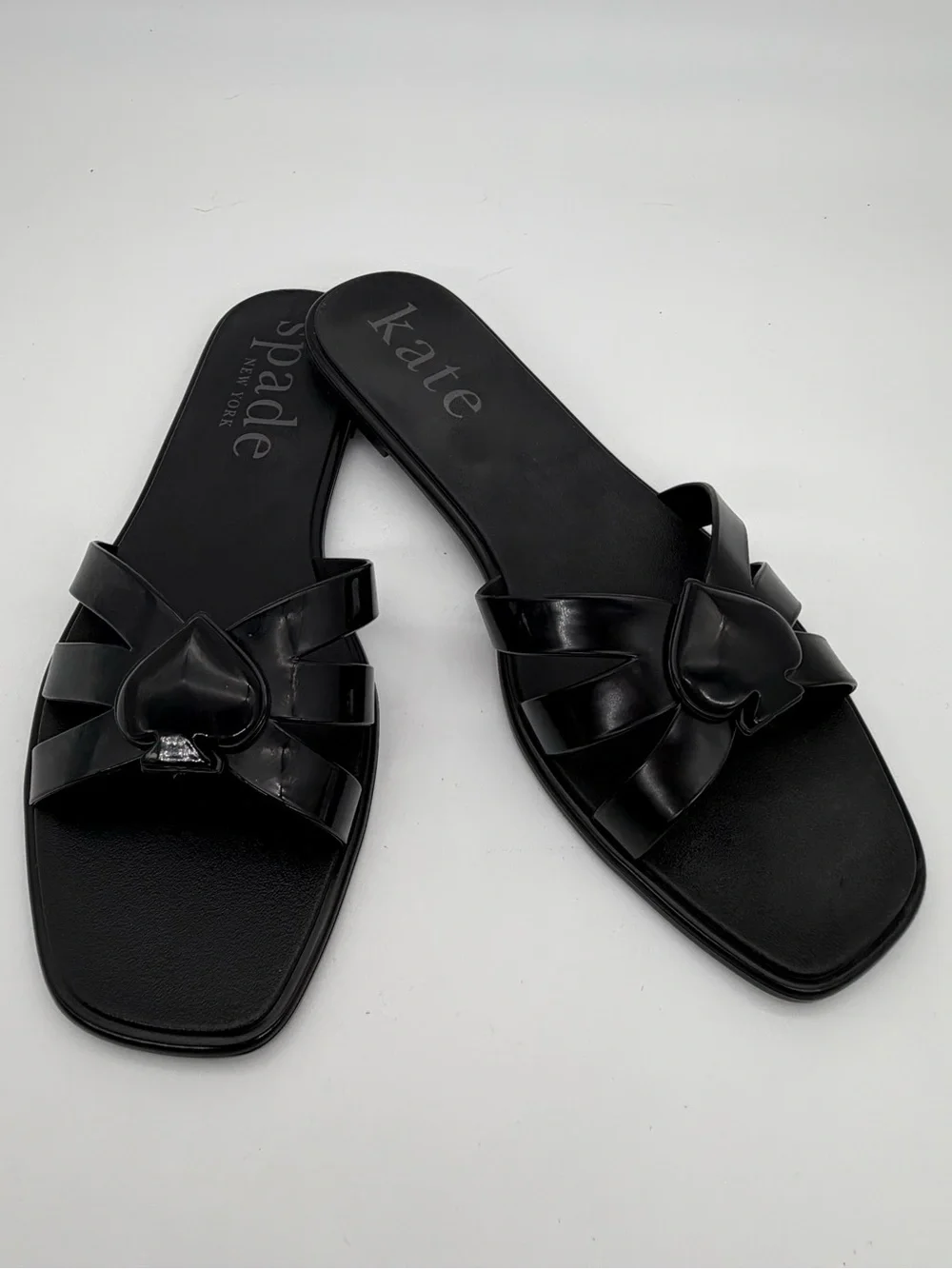 Kate Spade Sculpted Spade Jelly Sandals Black Size 11 Slide Slip On NWB